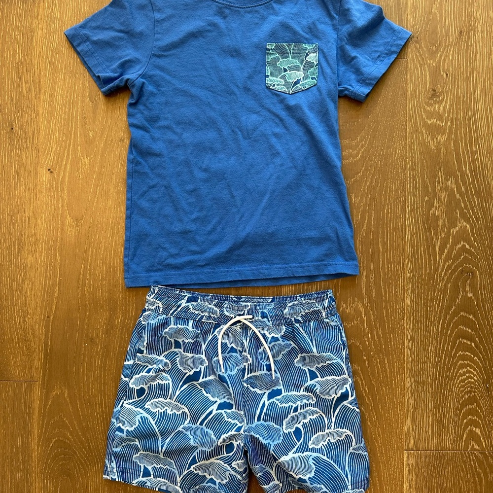 Janie and Jack Boy Tee shirt  and Swim trunk Set